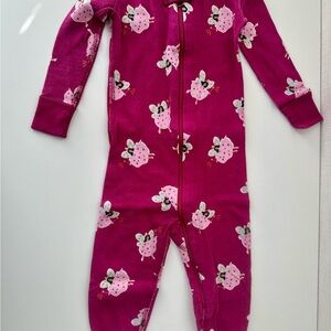 Hanna Andersson Fairy Print Zip Sleeper in Deep Magenta